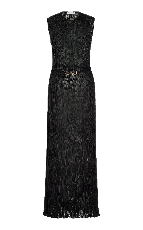 Meier Knit Dress in Black Silk