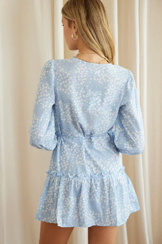 Print Mini Dress Long Sleeve