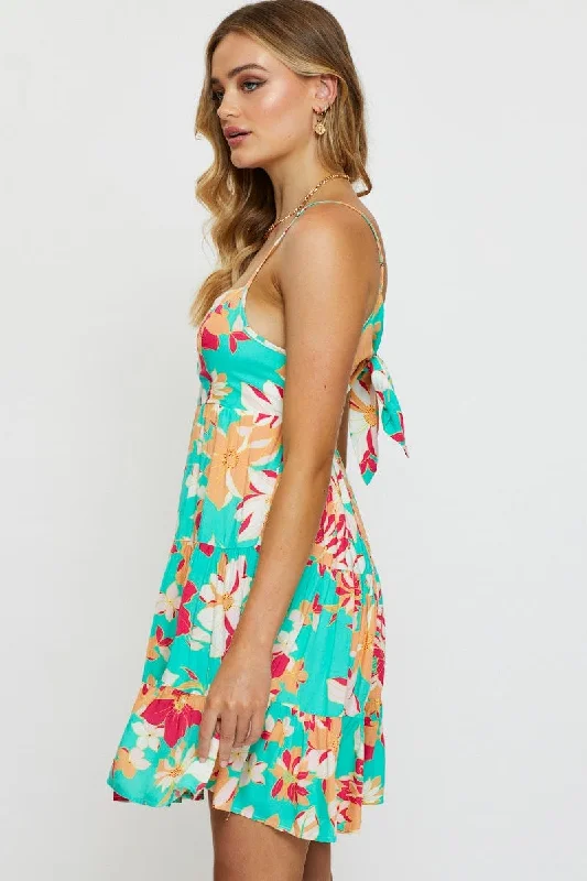 Print Mini Dress Sleeveless