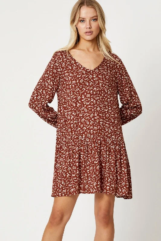 Print Ruffle Dress