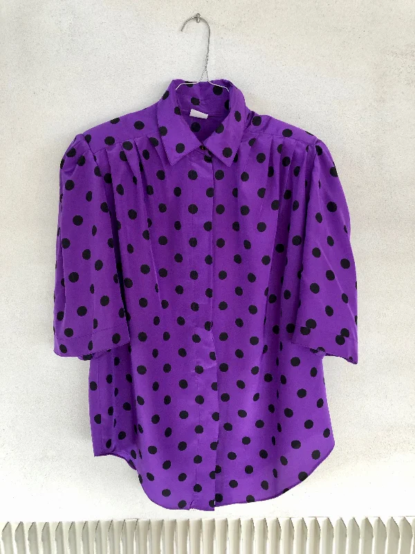 Purple Polka Dot 80s Shirt