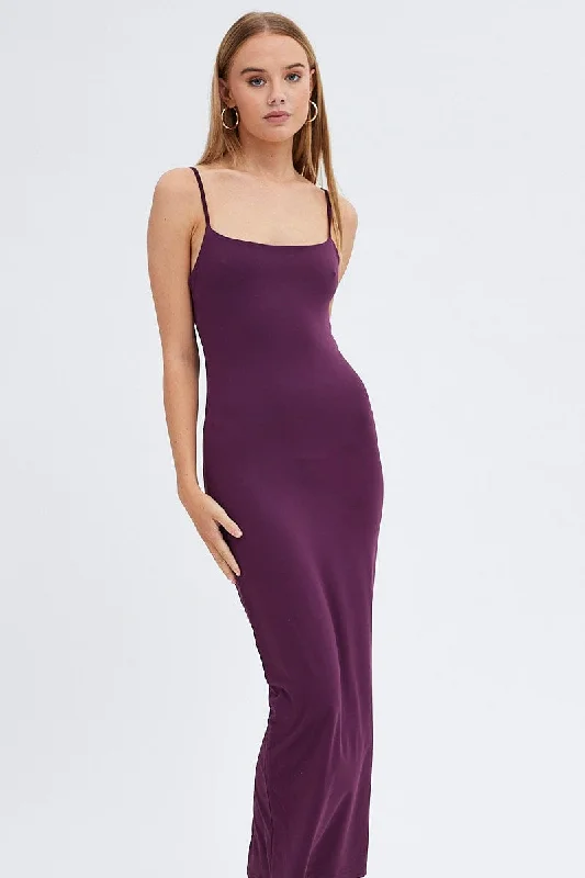 Purple Supersoft Bodycon Maxi Dress