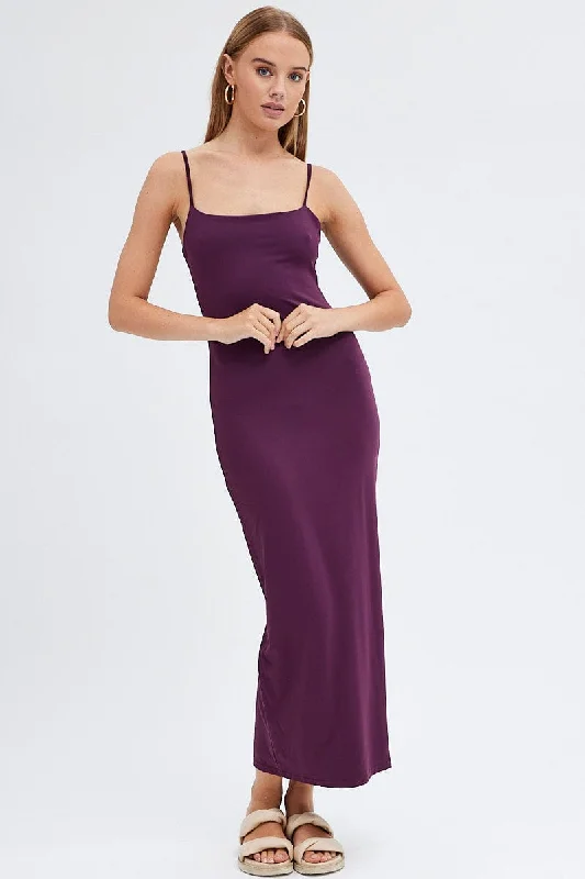 Purple Supersoft Bodycon Maxi Dress