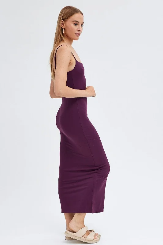 Purple Supersoft Bodycon Maxi Dress