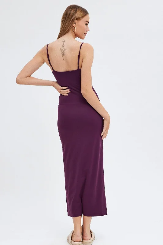 Purple Supersoft Bodycon Maxi Dress