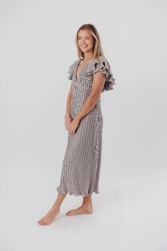 Lucky Charm Midi Dress in Grey - Bump Friendly & Inclusive Sizing (S-3XL)