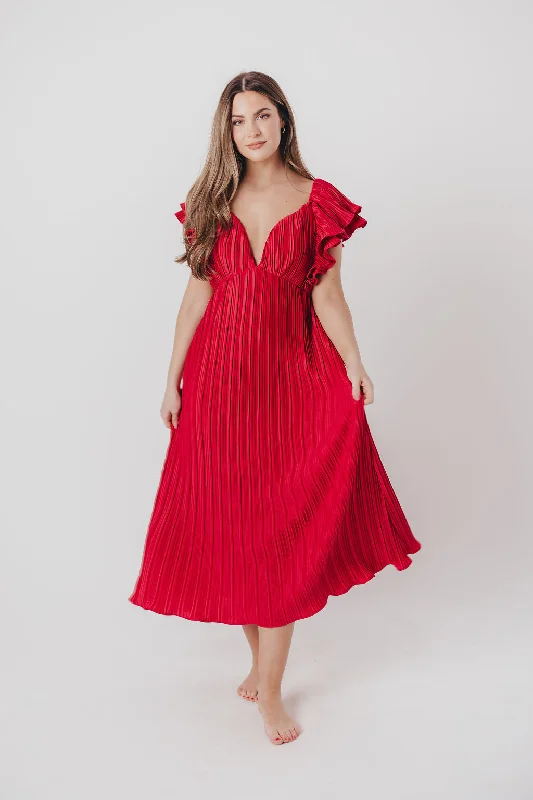 Lucky Charm Midi Dress in Red - Bump Friendly & Inclusive Sizing (S-3XL)