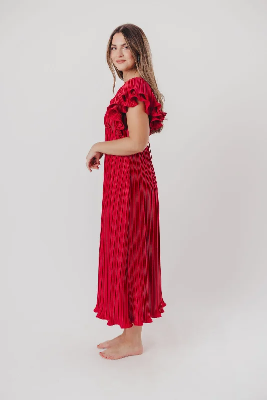 Lucky Charm Midi Dress in Red - Bump Friendly & Inclusive Sizing (S-3XL)