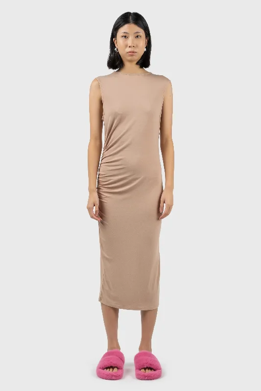 Ruched Detail Midi Dress