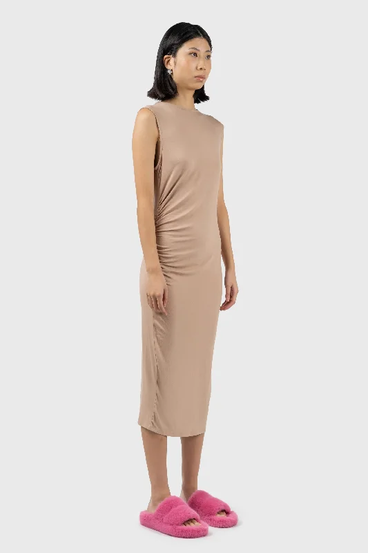 Ruched Detail Midi Dress