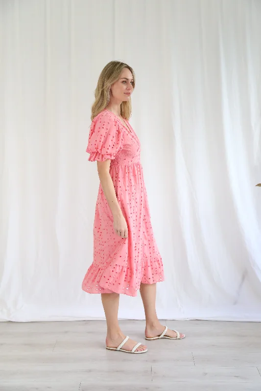 Salty Bright Ava Midi Dress Pink