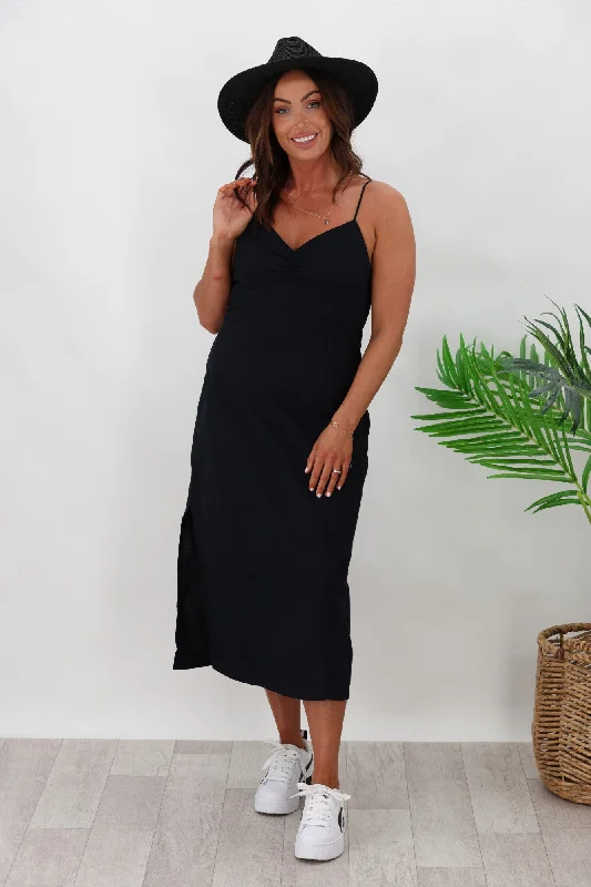 Silent Theory Hemp Midi Dress Black