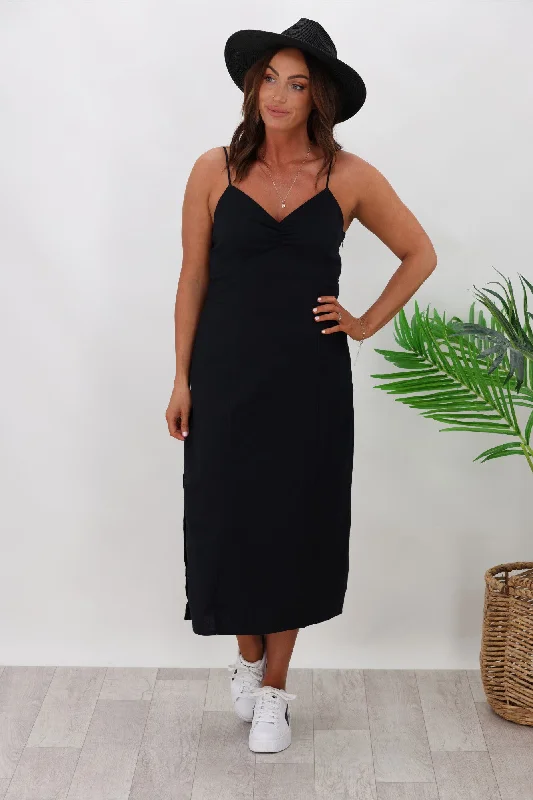 Silent Theory Hemp Midi Dress Black