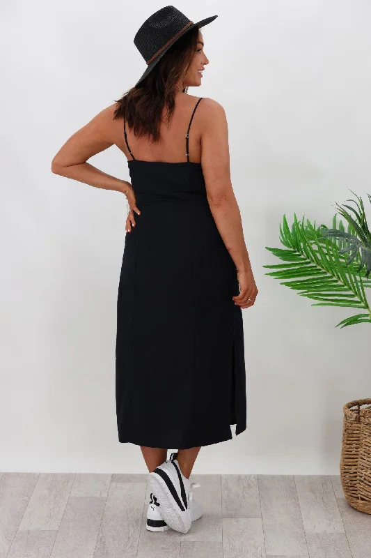 Silent Theory Hemp Midi Dress Black