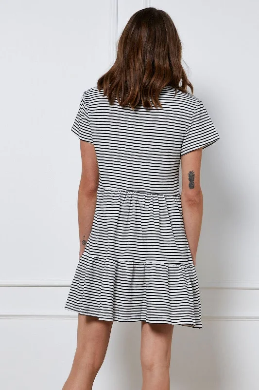 Stripe Mini Dress Short Sleeve