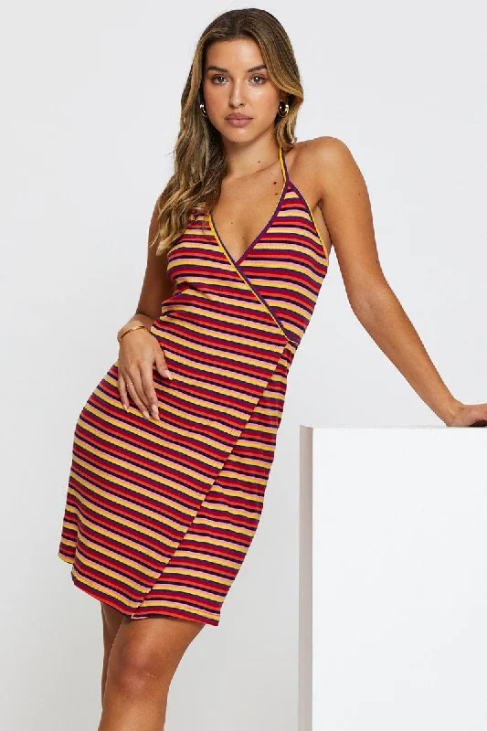 Stripe Wrap Dress Mini