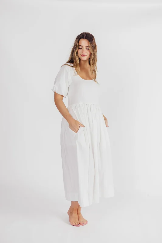 The Premium Alana Midi Dress in White