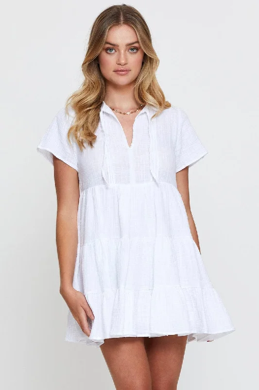 White A Line Dress Mini