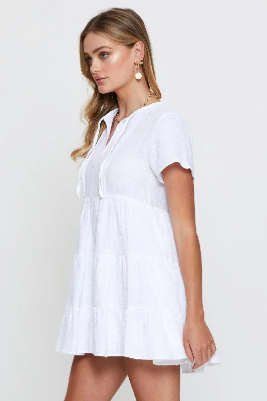 White A Line Dress Mini