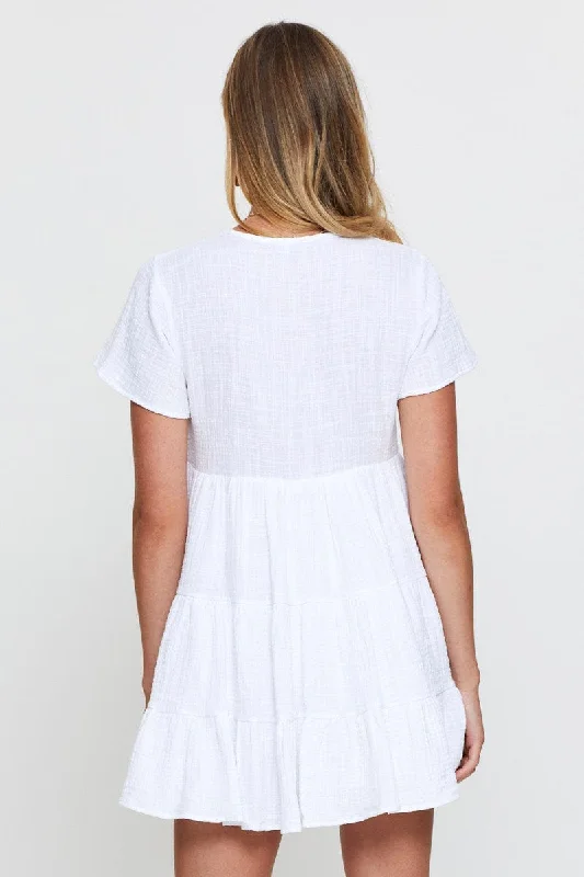 White A Line Dress Mini