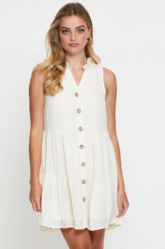 White A Line Dress Mini