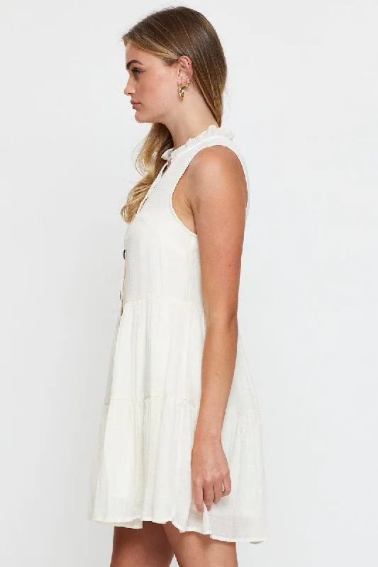 White A Line Dress Mini