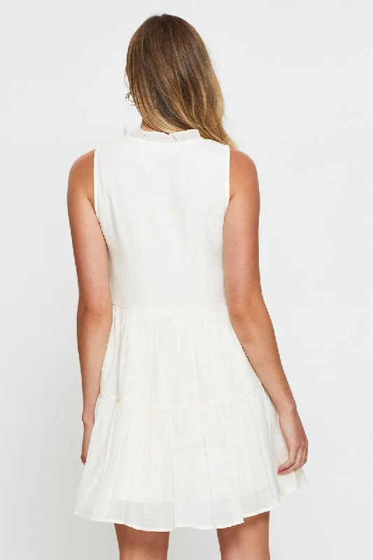 White A Line Dress Mini