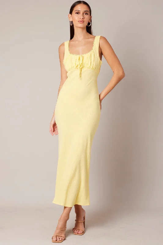 Yellow Maxi Dress Sleeveless