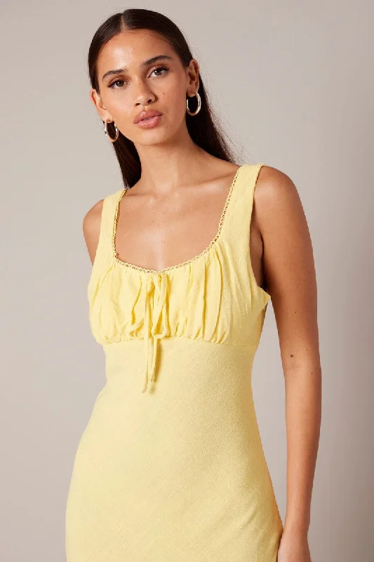 Yellow Maxi Dress Sleeveless