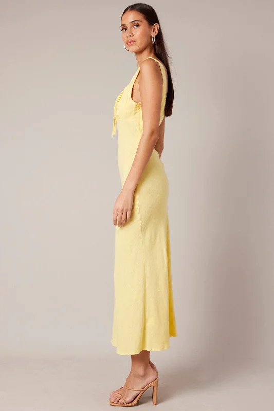 Yellow Maxi Dress Sleeveless