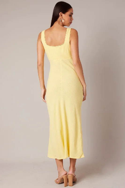 Yellow Maxi Dress Sleeveless