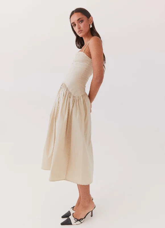 Yvette Corset Midi Dress - Desert Sage