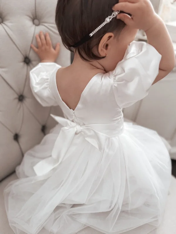 Bella Puff Sleeve Flower Girl Dress