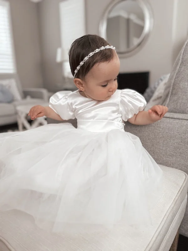 Bella Puff Sleeve Flower Girl Dress