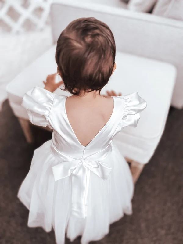 Bella Puff Sleeve Flower Girl Dress