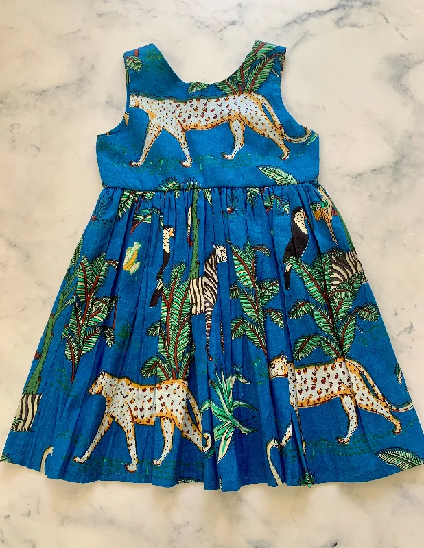 Blue Tropical Indian Cotton Dress