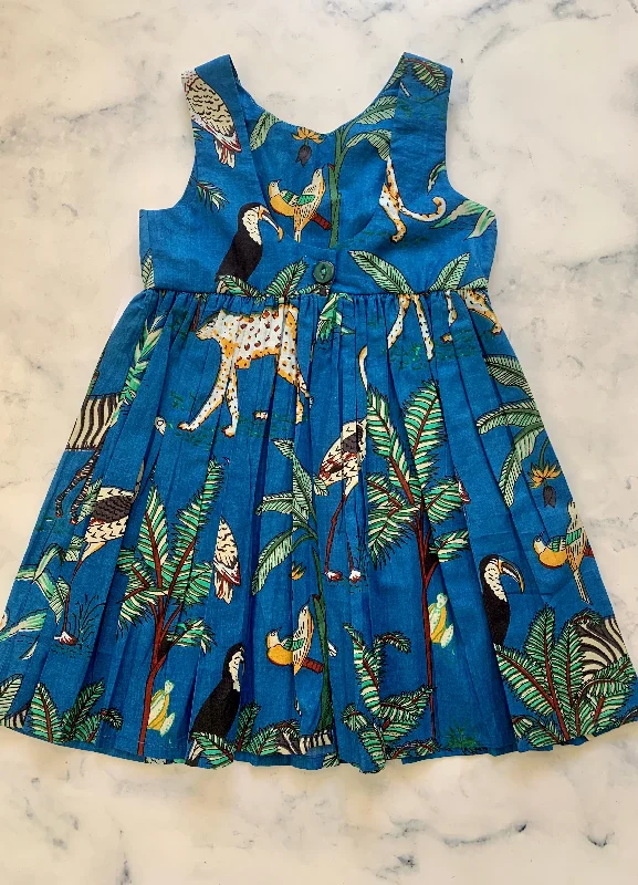 Blue Tropical Indian Cotton Dress