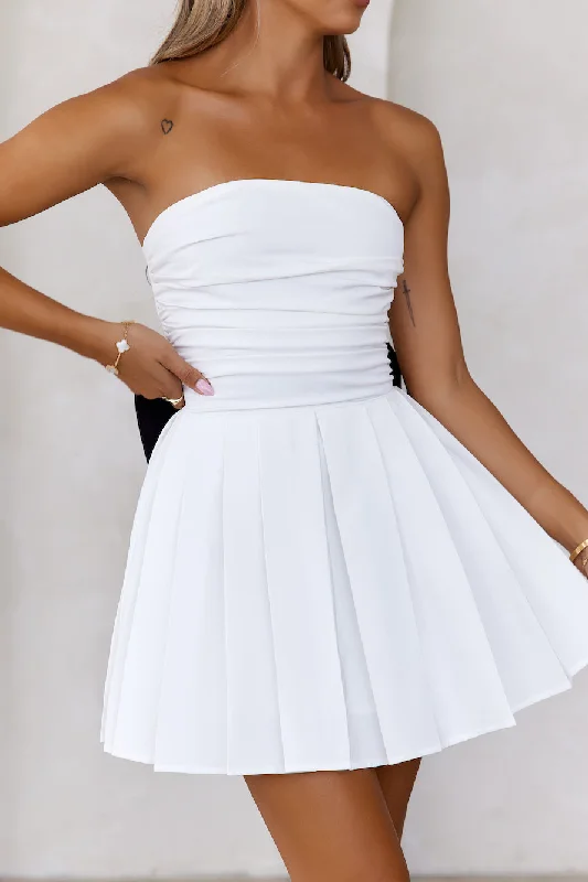 Celebrating Me Strapless Mini Dress White