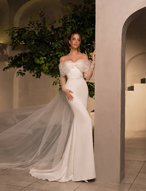 Classy Off-Shoulder Mermaid Wedding Dress