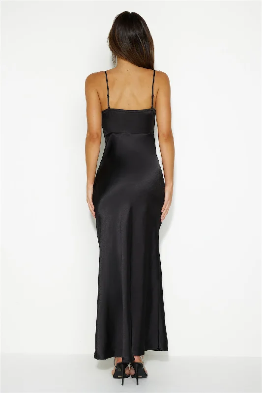 Create with Confidence Satin Maxi Dress Black