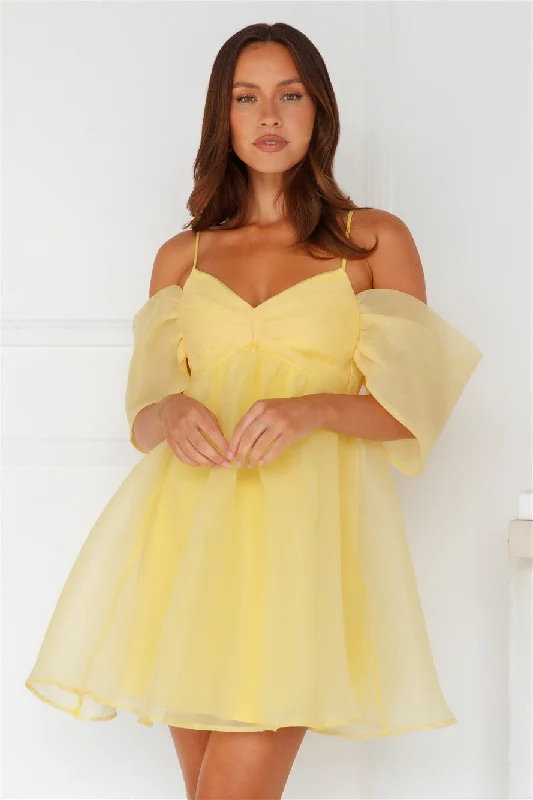 Embracing Formality Mini Dress Yellow