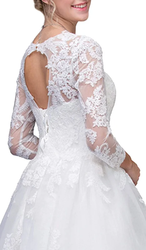 Eureka Fashion Bridal - Lace Long Sleeve Wedding Evening Gown