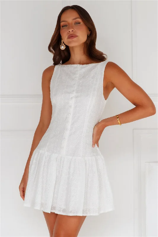 Fashion Showcase Embroidered Mini Dress White