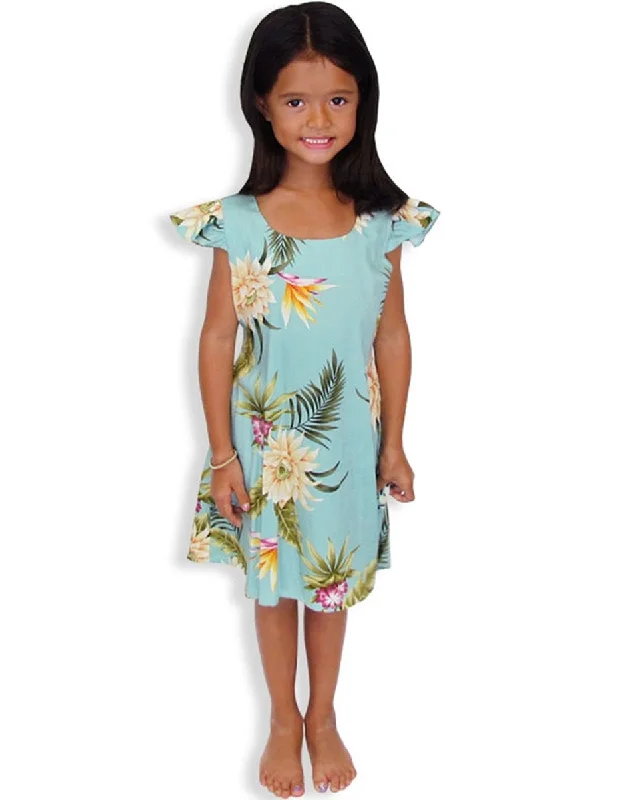 Girls Flower Rayon Dress Island Ceres