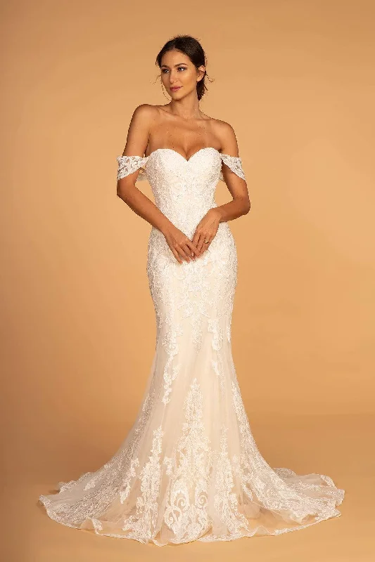 GLS by Gloria - GL2591 Lace Off-Shoulder Mermaid Gown