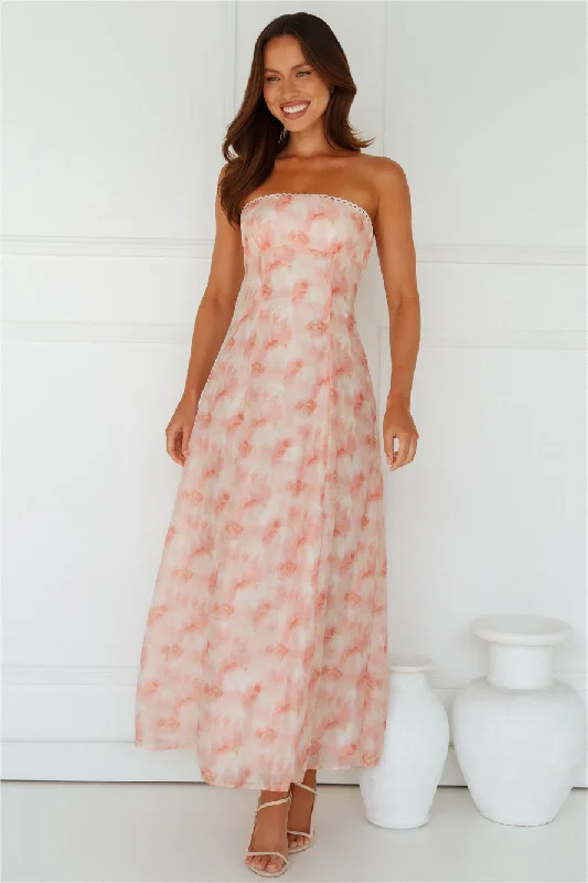 Greta Strapless Maxi Dress Pink