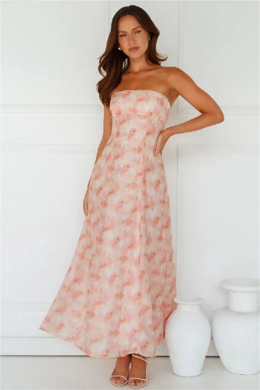 Greta Strapless Maxi Dress Pink