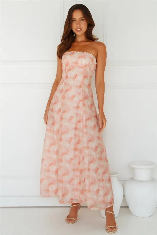 Greta Strapless Maxi Dress Pink