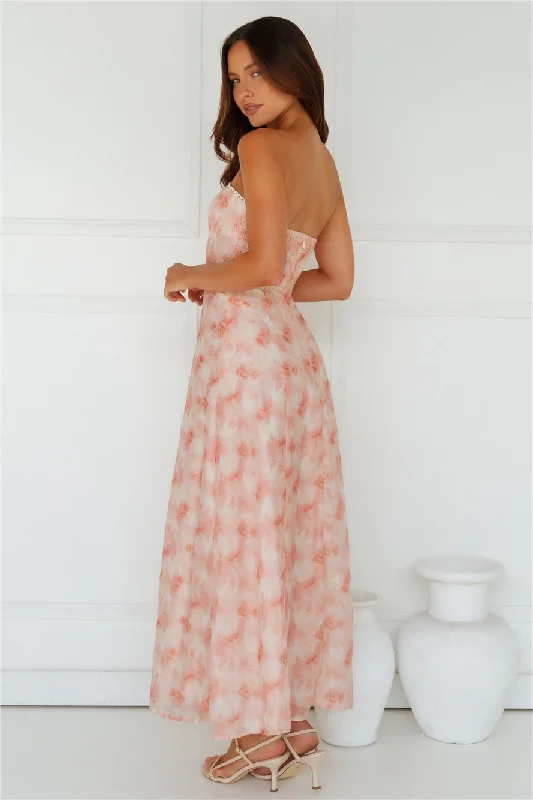 Greta Strapless Maxi Dress Pink