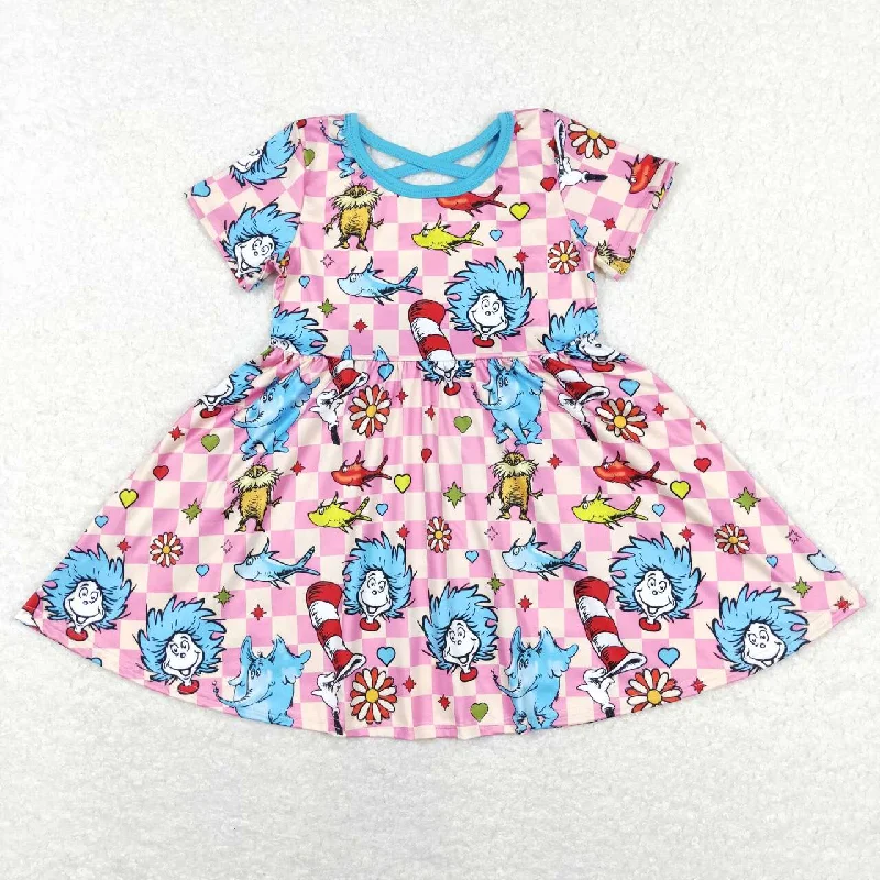 GSD0503  baby girl  clothes girl dr.seuss cartoon summer dress